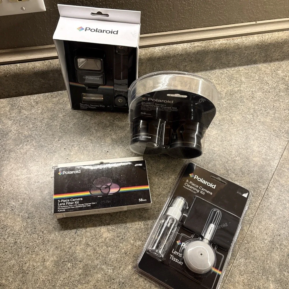 Polaroid Studio Series 58mm 2.2x Telephoto Lens Kit and Extras LOT of 4 NEW